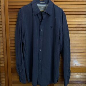 American Eagle Navy Blue Men’s long sleeve dress shirt